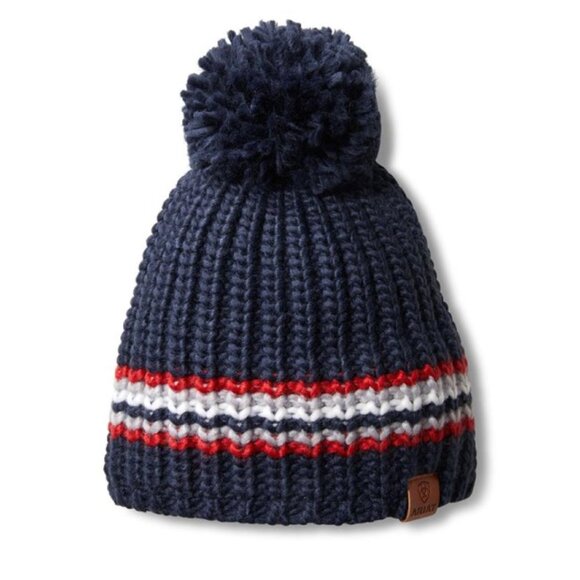 Ariat Salem Pom Beanie, Navy, One Size - Picture 1 of 5